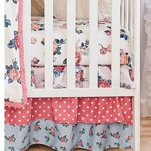 Matilda Jane Floral and Polka Dot Bedding Sheets - Pink and Blue